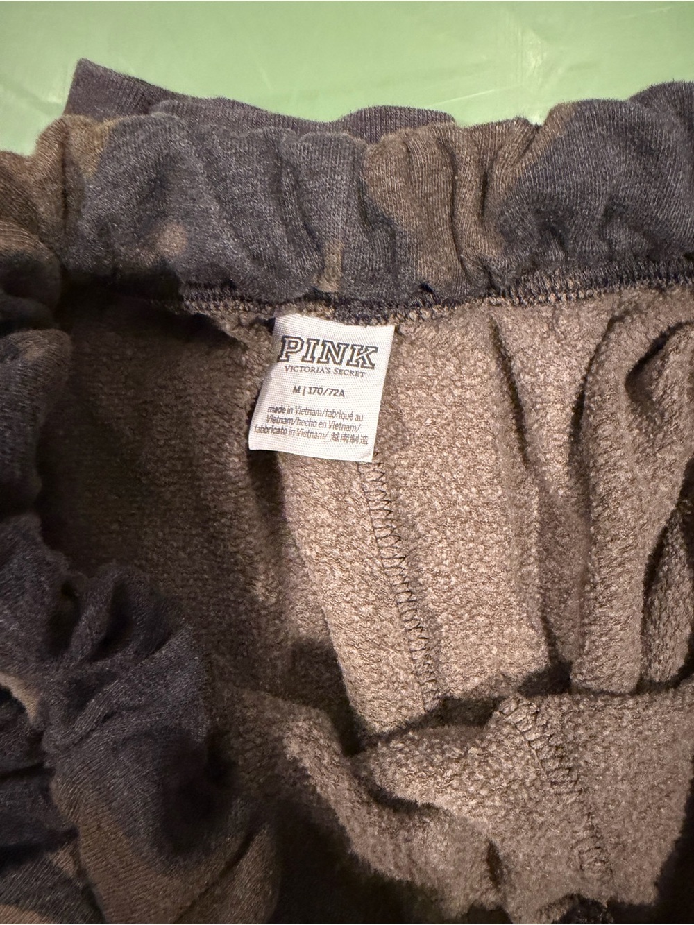 PINK Victoria's Secret Women's Camo Track Joggers in Green and Brown - Picture 6 of 6